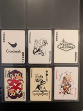 #19 - 6 Different  JOKERS   Single Swap Playing Cards -   Free Ship