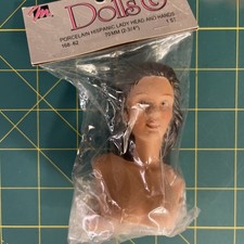 Mangelsen  s Porcelain 2 3/4  Lady Head  Hands Vintage 1993 New