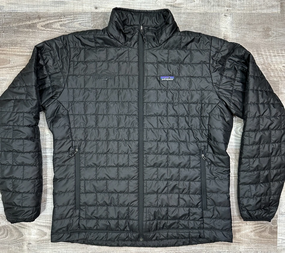 Chaqueta Patagonia Nano Puff Hombres XL Negra Cremallera Completa Ligera Puffer Embalable Foto 3 de 4