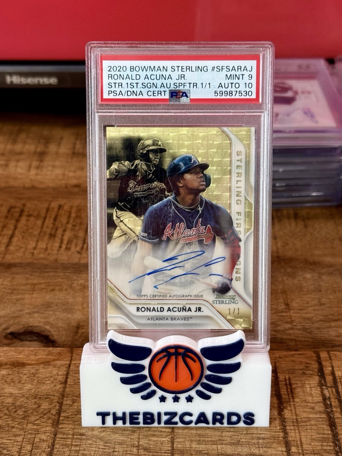 2020 Bowman Sterling Ronald Acuna Jr. First Signs Auto Superfractor 1/1 PSA 9/10