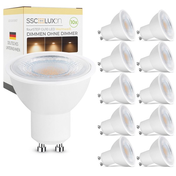 10X Led GU10 Leuchtmittel Fourstep 4W Warmweiß Reflektor Birne Lampe Leuchte-image