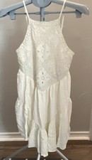 American Eagle eyelet lace mini dress in ivory Sz XS Romantic 