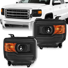 Headlights Assembly for 2014 2015 2016 2017 2018 GMC Sierra 1500, Replacement 15