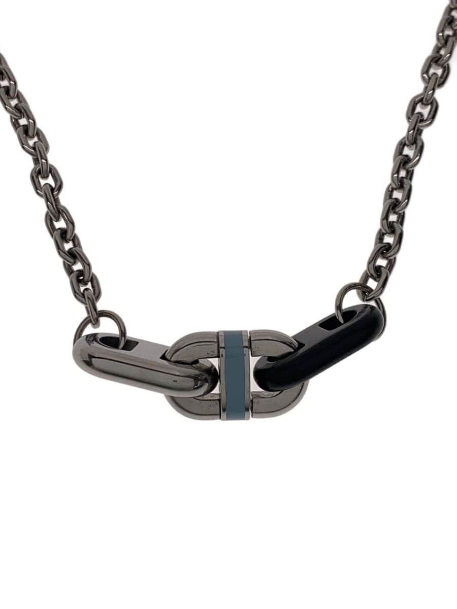 HERMES Necklace Stainless SLV Topped Mens Mayon Chain Used