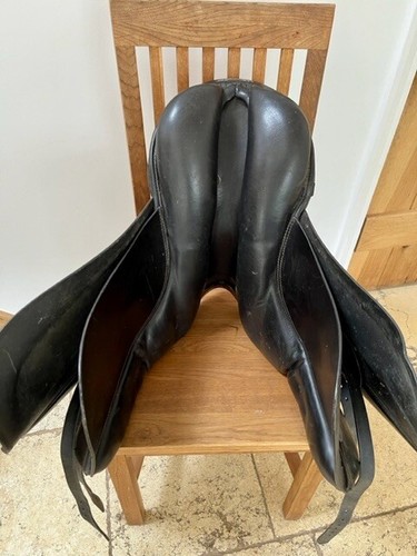 Stubben Dressage Saddle. Black. 17.5” Flair. - Picture 8 of 9