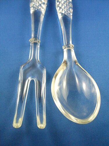 Vintage 1950's BOHEMIA CRYSTAL SALAD SERVERS (FORK & SPOON) Collectable VG - AUS - Bild 5 von 9
