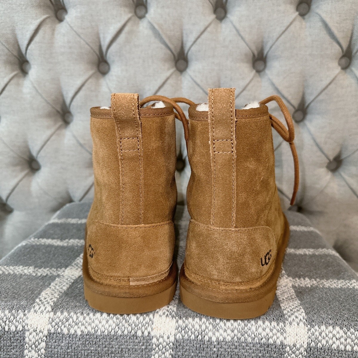 UGG Men’s Harkley Chestnut Lace-Up Ankle Boot 9 UGG Harkley Chestnut Suede Sheepskin Chukka Boots Shoes Size  main image 2
