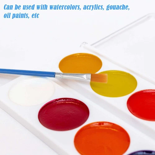 100pcs Artist Paint Flat Brushes Set Acrylic Oil Watercolor Painting Art Craft - Picture 5 of 10