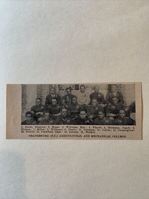 Orangeburg Agricultural & Mechanical College SC 1926 Football Team Picture