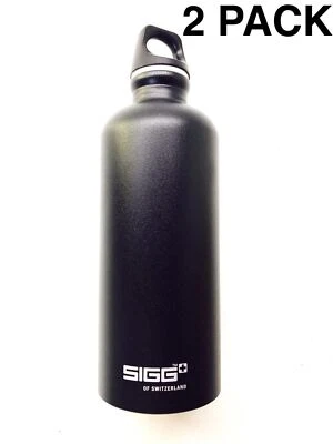 (2 Pack) Black 0.6L SIGG Water Bottle Lonza Logo