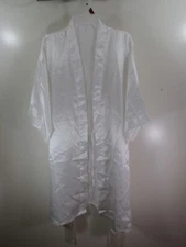 Unbranded Knee Length White Robe Size L Wrap Front Tie Belt Short Sleeve