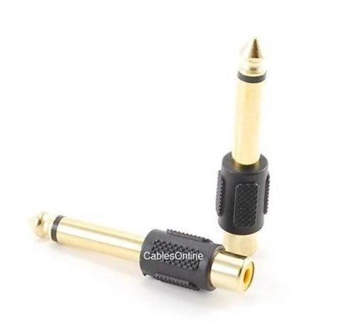 10pk RCA Female Jack to 1/4" Mono Plug Audio Adapter,Gold Plated, AV-A21K-10 - Image 3 of 3
