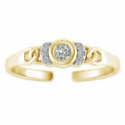 Toe Ring 14K Yellow Gold Plated 0.35 Ct Round Simulated Diamond Adjustable