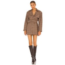 New Divine Heritage Wool Blend Belt Trench Coat Size Small