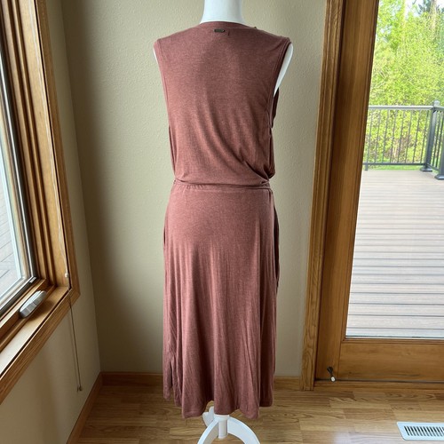 Prana Foundation Wrap Dress Women’s Size XL Terra Heather Midi Stretch Soft - Picture 3 of 16