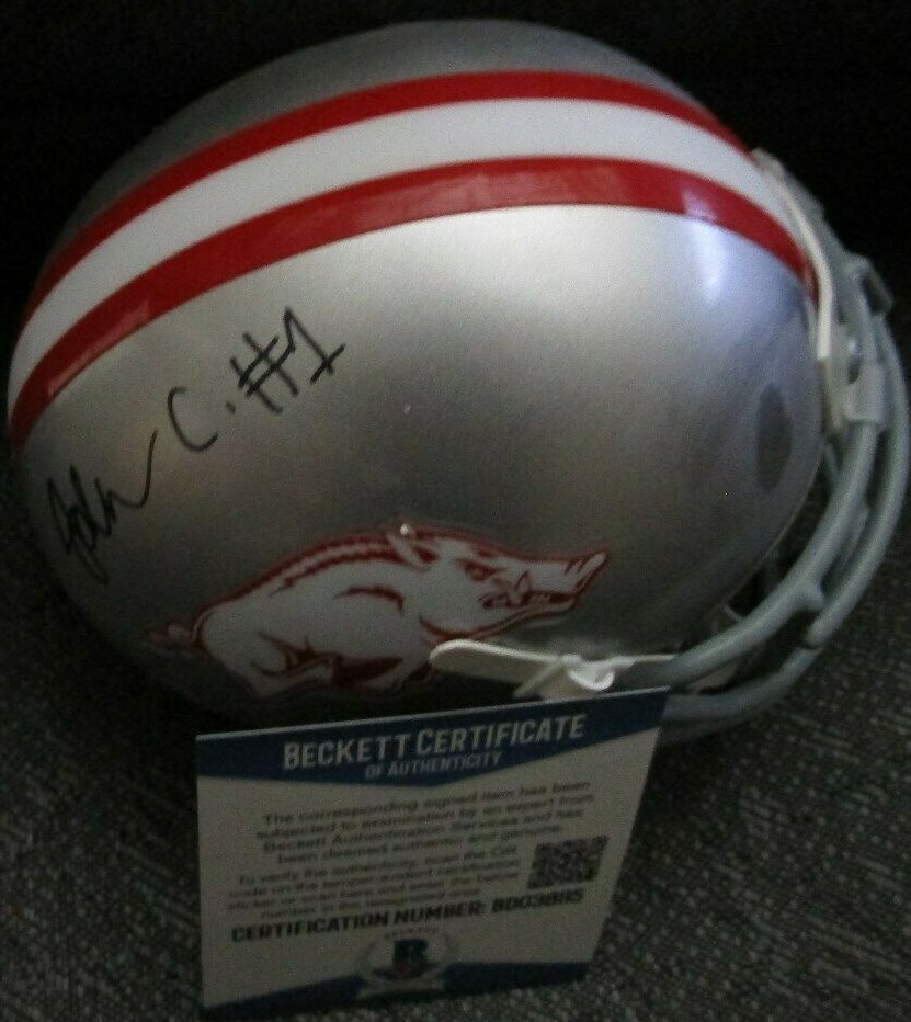 Jalen Catalon Autographed Signed Arkansas Razorbacks MINI HELMET BECKETT COA BD03895 