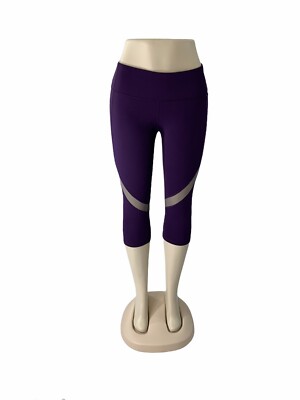 Calia Carrie Underwood Women's M Purple Cropped Mesh Detail Activewear  Leggings
