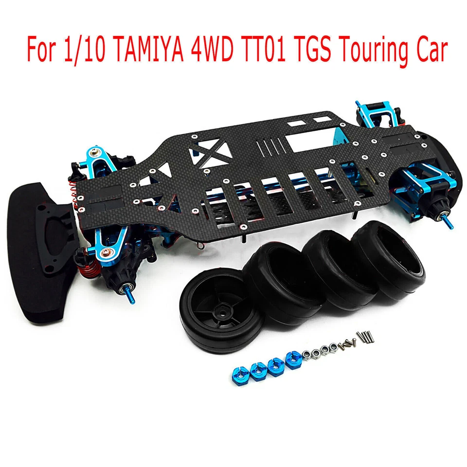 Für TAMIYA 4WD TT01 TGS Tourenwagen Carbon Fiber Chassis Metal RC Car Frame 1/10 - Bild 2 von 4