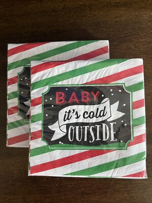 2 Packs NEW Baby It s Cold Outside Paper Cocktail Napkins Happy Hors D oeuvres
