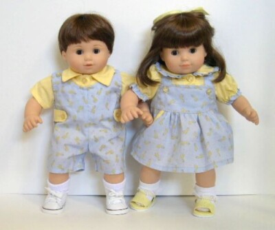 NEW American Girl Bitty BabyTWINS Blue/Yellow Giraffe  OUTFITS  (OUTFITS ONLY)