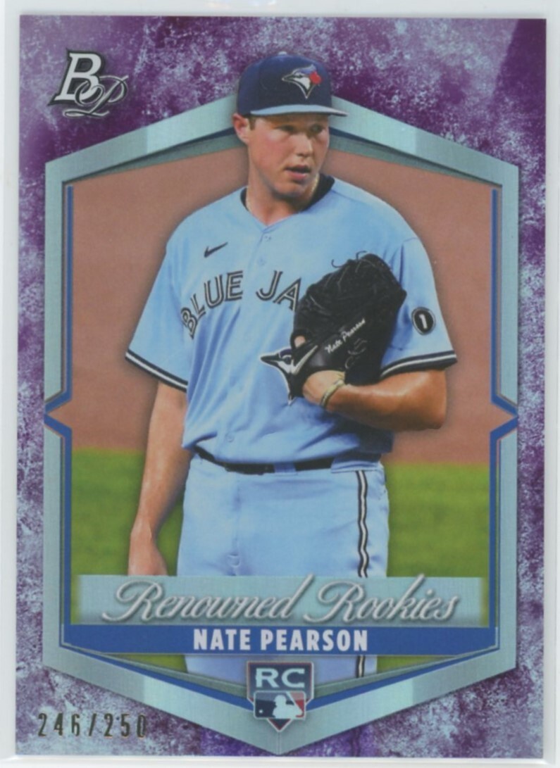 2021 Bowman Platinum Renowned Rookies Purple /250 #RR9 Nate Pearson