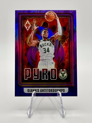 2023-24 Panini Phoenix Giannis Antetokounmpo Pyro Purple Parallel /75 #19