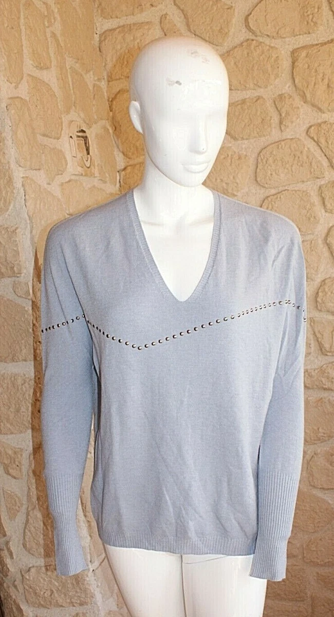 Pull Noir Et Beige Lauren Vidal Taille M - Laine Et Acrylique, Neuf Avec étiquettes