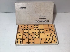 VTG Set Of BUTTERSCOTCH Puremco Marblelike Dominoes - USA Waco