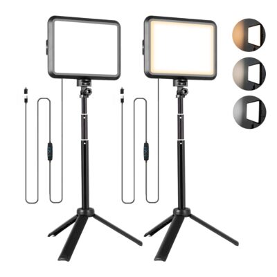 2 Pack LED Video Photography Lighting Kit Studio Light 2800K-6500K Dimmable