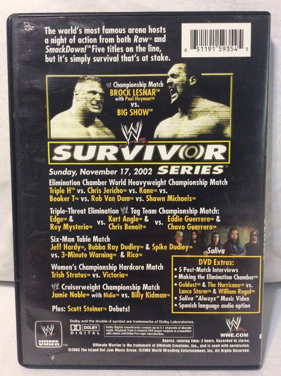 WWE - Survivor Series 2002 Elimination Chamber DVD VG 651191593545