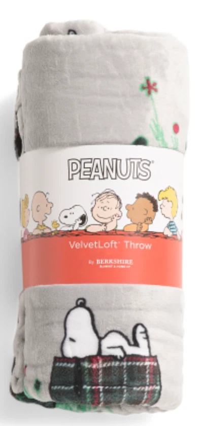 PEANUTS Snoopy Berkshire Oversized Throw  50" x 70” Peanuts Winter Plaid - Image 3 of 3