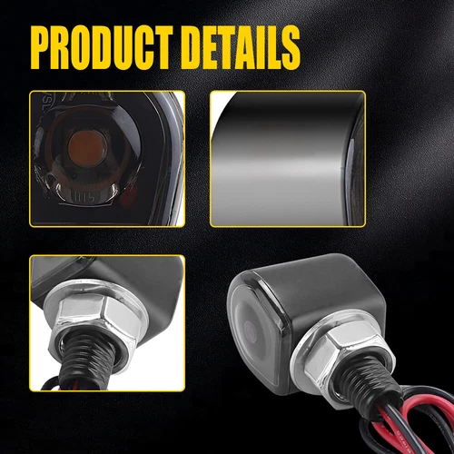 12V Mini LED Motorcycle Lights Flashing Turn Signals Rear Blinker Indicator Pair - Picture 6 of 13