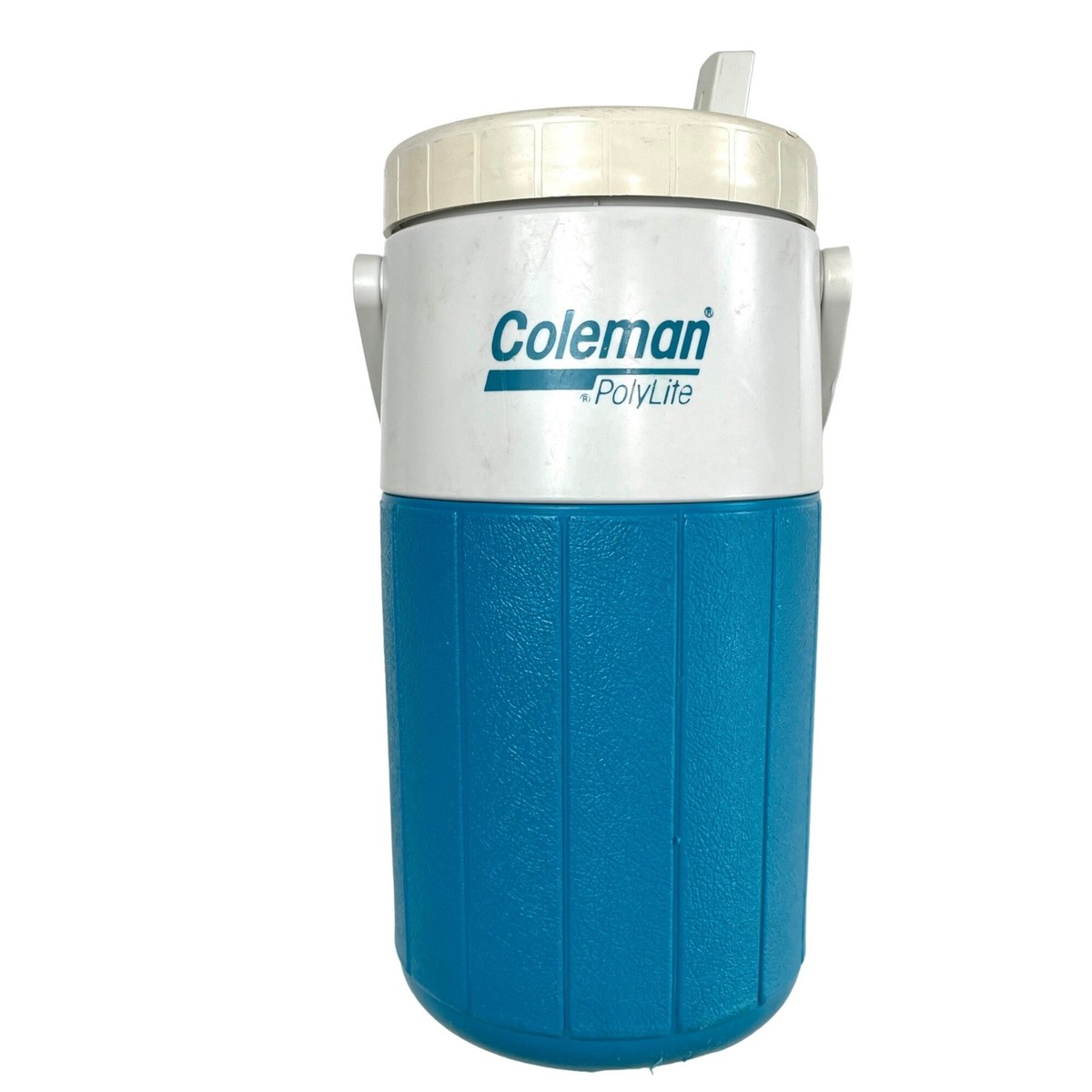 Vintage Coleman Polylite 1/2 Gallon Water Cooler Jug #5590 Blue & White