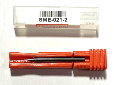 Micro 100 .021'' Carbide Miniature End Mill 2 Flute High Performance USA Made