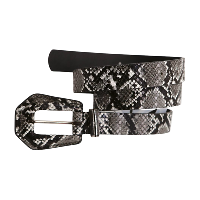 Women Black White Faux Leather Snake Skin Print Chic Style  display picture 3