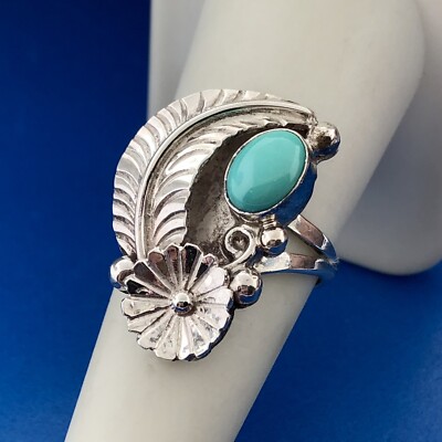 Native American Artisan Signed DG 925 Sterling Silver Turquoise - Main Image