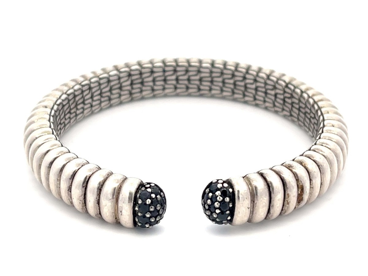 John Hardy Bracelet with Black Sapphire in Sterling Silver