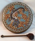 Antique Dragon Gong and Striker, Cloisonné Enamel on Bronze Plate — photo 2