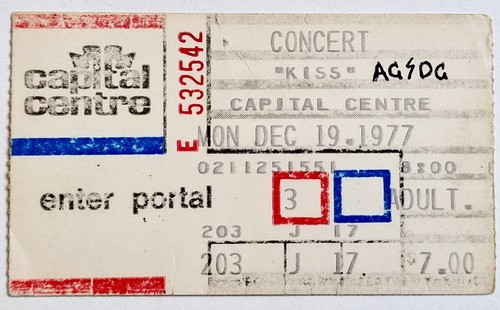 AC/DC KISS DEC 19TH 1977 CAPITAL CENTRE BON SCOTT , GENE SIMMONS ...