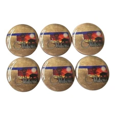 Cabinet Knobs, Drawer Knobs Set of 6 Sunset Oklahoma Wood Drawer Knobs and Pulls