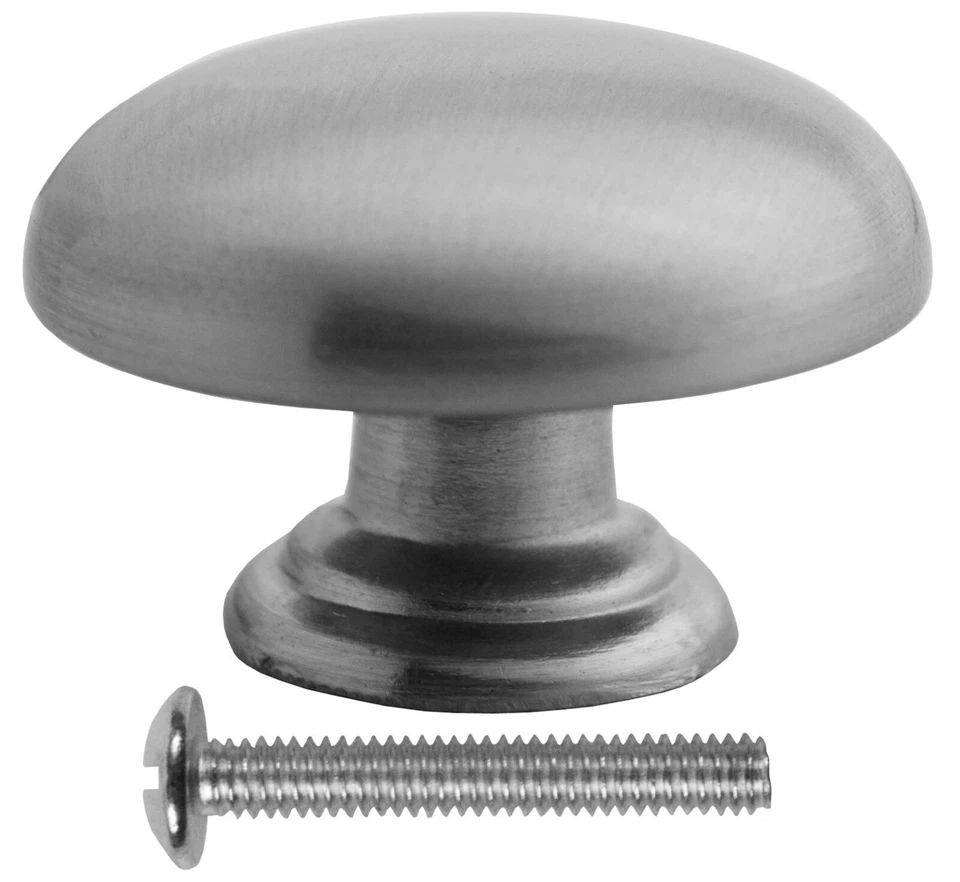 Lote de 25 acessórios de armário de cozinha designer botão cogumelo clássico cetim níquel - Imagem 2 de 2