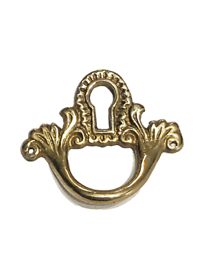 #ad Drawer Pull With Horizontal Keyhole Cast Brass Handle Small $15.98