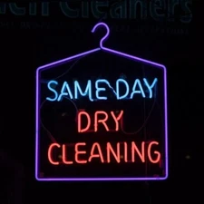 Laundry Same Day Dry Cleaning Neon Sign 24"x20" Lamp Light Beer Bar Club LY
