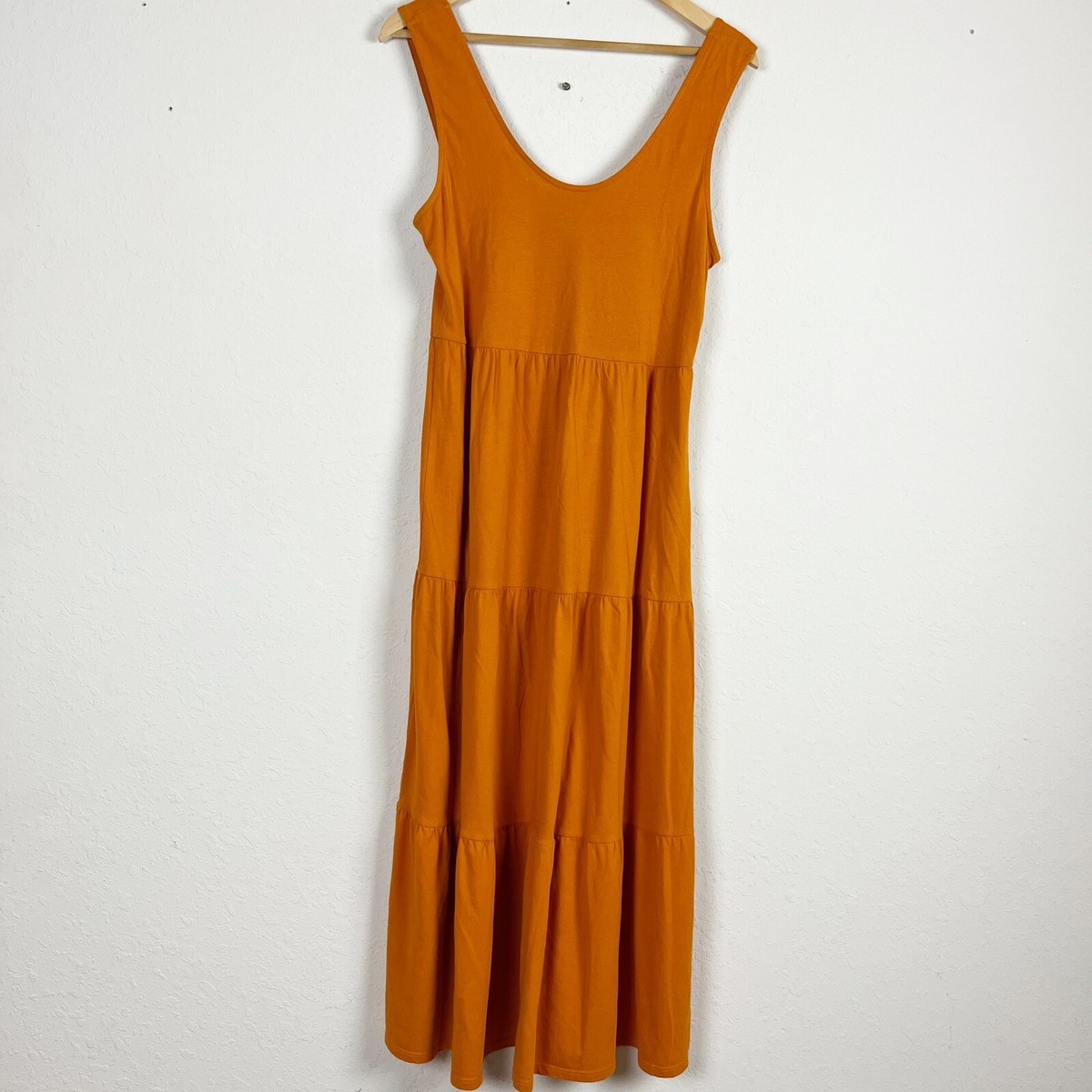orange maxi dress casual Floral Print Orange Cotton Casual Maxi Dress For Women S