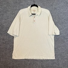 Tommy Bahama Shirt Mens Medium Green Polo Shirt Short Sleeve Silk Blend