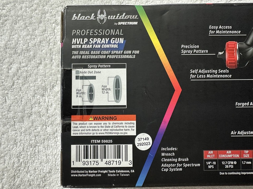 BLACK WIDOW BY SPECTRUM PROFESSIONAL HVLP SPRY GUN BWHVLPRF