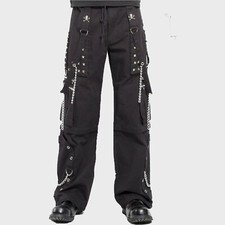 Men s Electro Trousers Gothic Punk Rave Pants Cyber Chain Bondage Goth Jeans