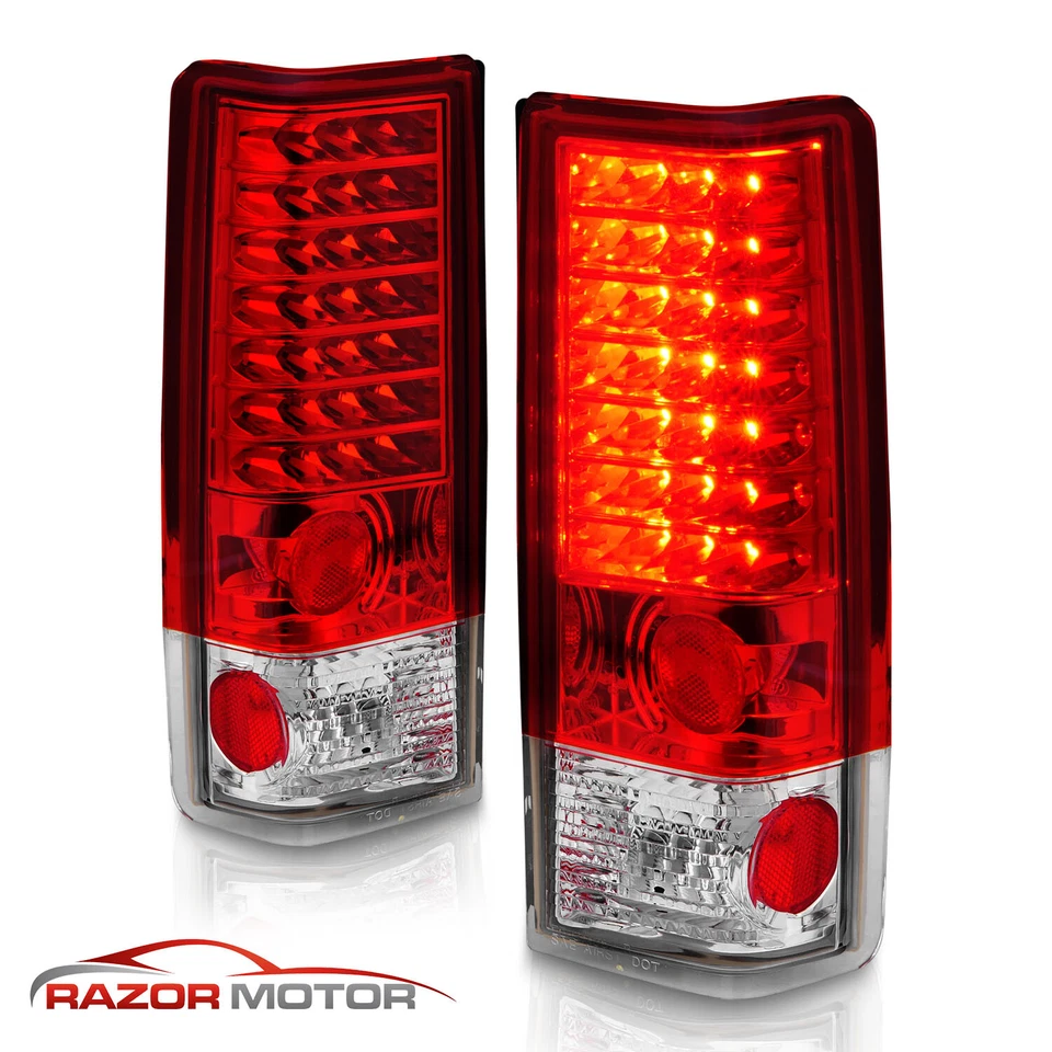 1985-2005 For Chevy/Chevrolet Astro Van GMC Safari LED Chrome Brake Tail Lights - Image 2 of 4
