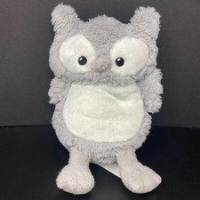 Animal Adventure Peluche Búho Gris y Blanco Peludo Ojos Cosidos 12" Peluche