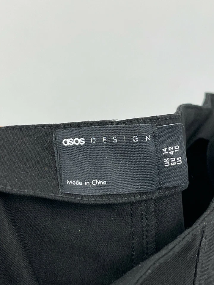 Asos Design 女式 10 码瑜伽打底裤修身纯色黑色高腰全新带标签 — 第 3/4 张图片